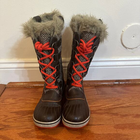Sorel Tofino Tall Herringbone Fur Winter Boots Women's Sz 6.5 - Picture 6 of 11